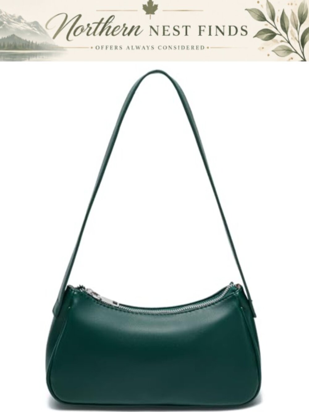 Small Vegan Leather Crescent Shoulder Bag Mini Purse Y2k Trendy